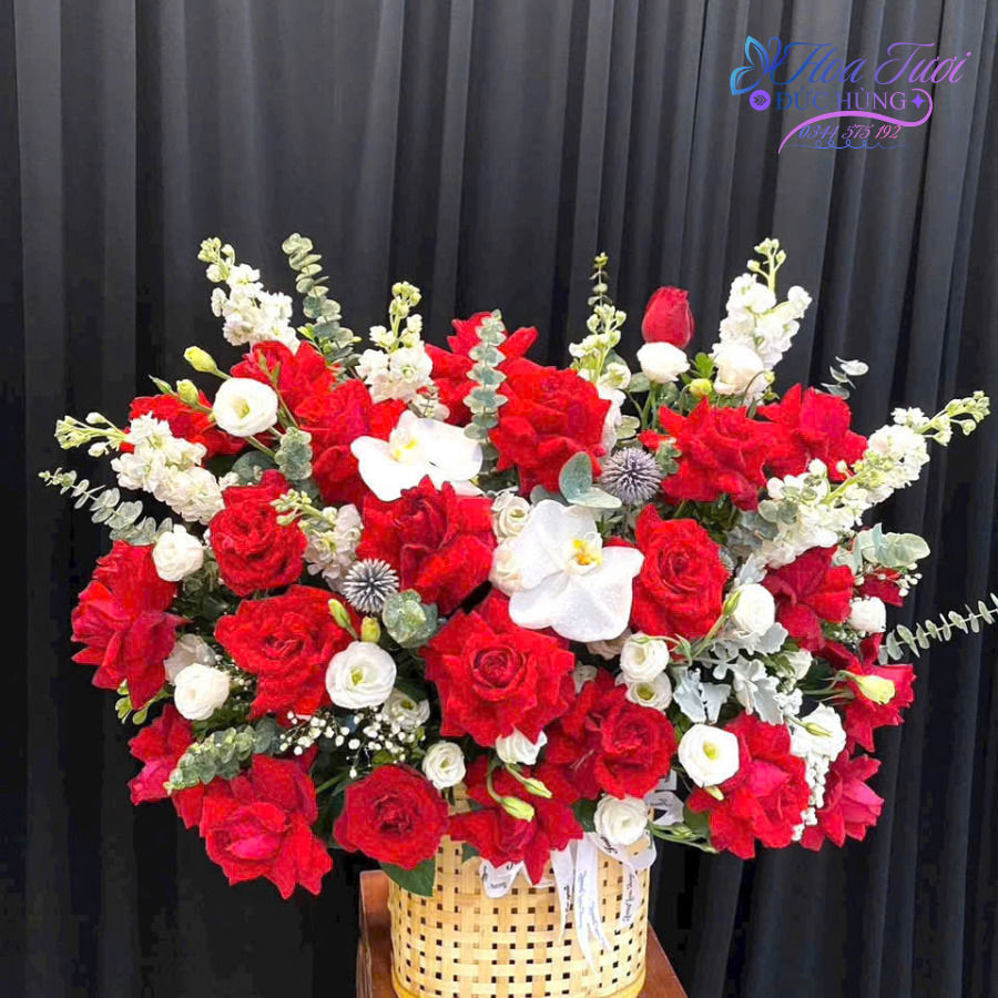 Giỏ Hoa Tông Đỏ Đẹp